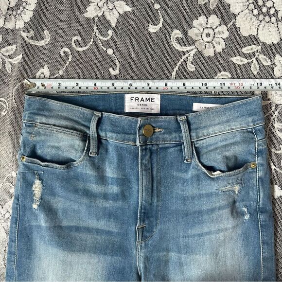 Frame Le High Skinny Raw Hem Cropped Jeans Sz 27 - Picture 13 of 14